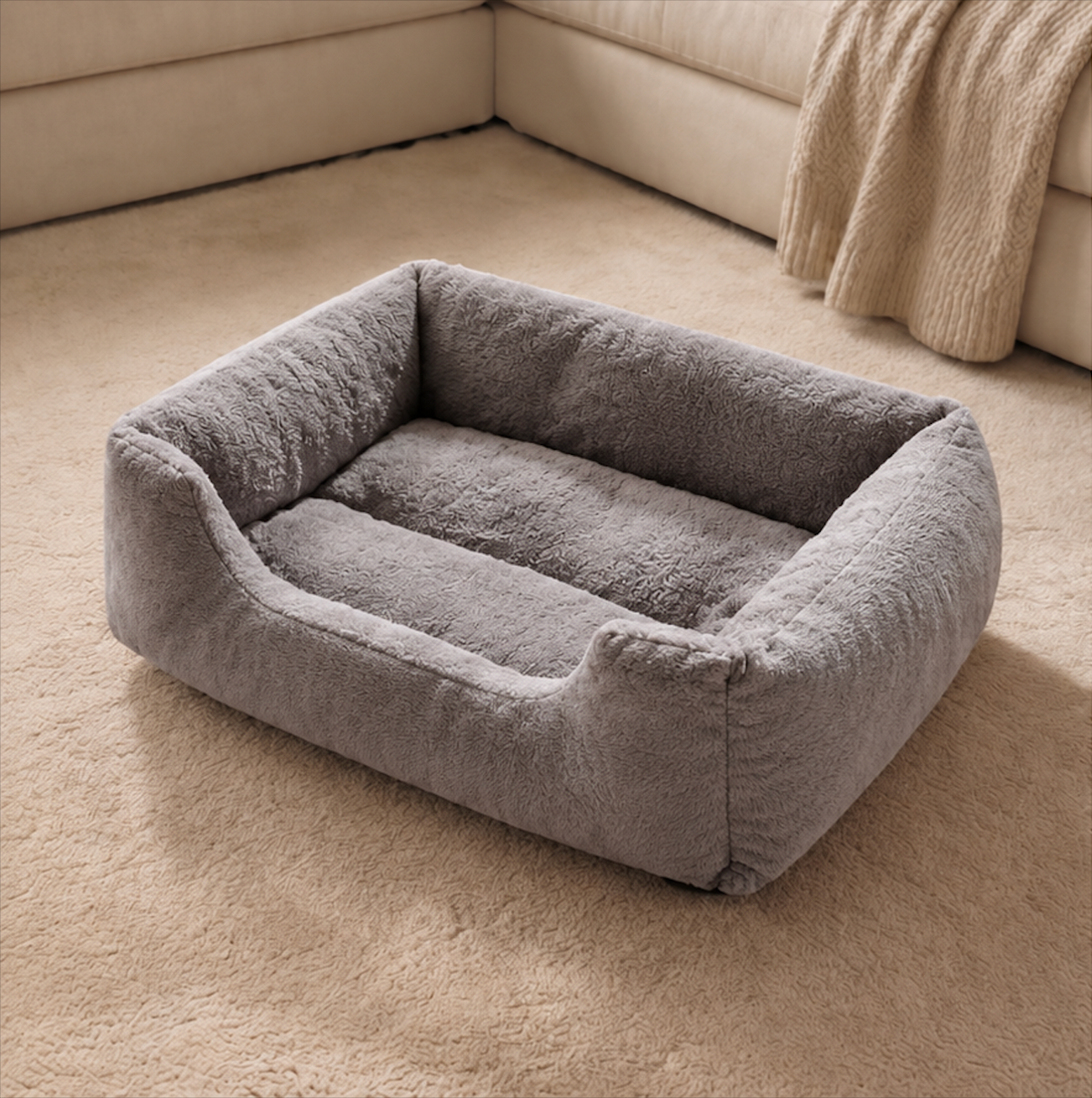 Soft and Plush square shaped bed for Pets. Keep your pet warm and comfortable (Intended for cats and dogs). shipping in description