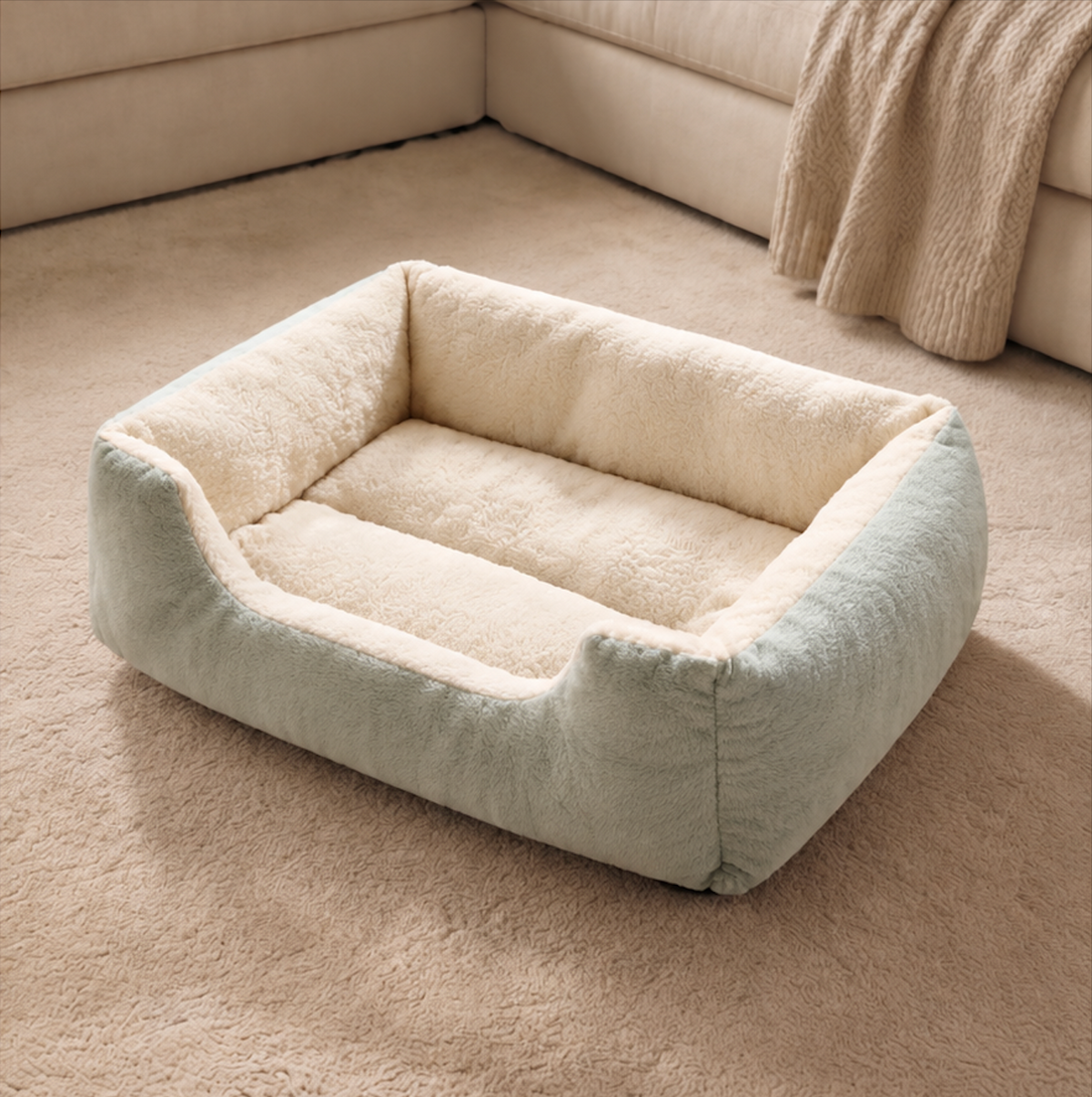 Soft and Plush square shaped bed for Pets. Keep your pet warm and comfortable (Intended for cats and dogs). shipping in description
